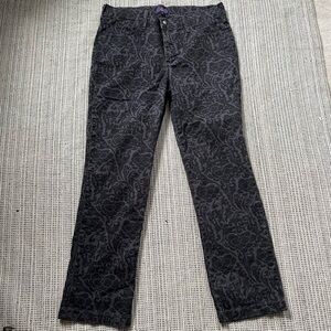 NYDJ Charcoal Straight Leg Floral Pants